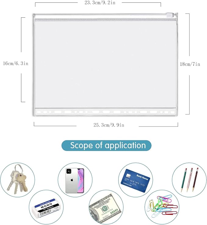 4 Pack B5 19 Holes Binder Zip Pockets Plastic Binder Zipper Folders Waterproof - Image 2