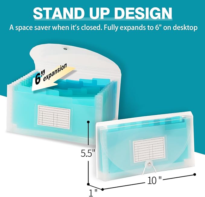 H4D Check Size 13 Pocket Expanding File Folder, Accordion File Organizer Wallet - Image 2
