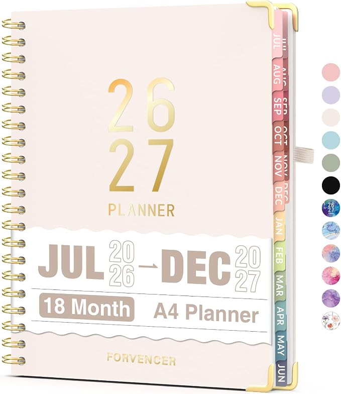 Jul 2026 - Dec 2027 Planner, Forvencer 18 Month Academic Planner 2026-2027 by Forvencer