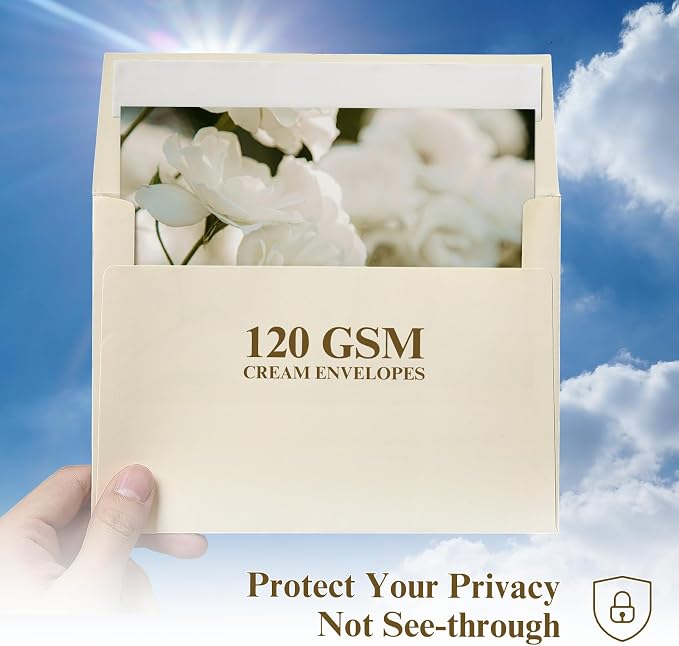 100 Pack A2 Ivory Envelopes, Goefun 4.375 x 5.75 Printable Invitation Envelopes - Image 5