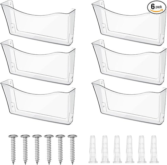 Colarr 6 Pack Expandable Pocket Wall File Holder Plastic Hanging Wall Organizer by Colarr
