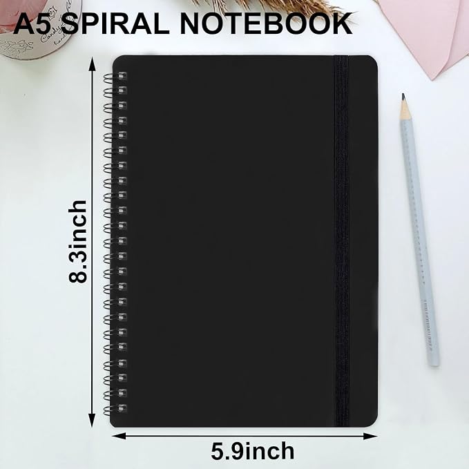 Utron Spiral Notebook For Women & Men, 5.9 x 8.3” College Ruled Notebook For - Image 2