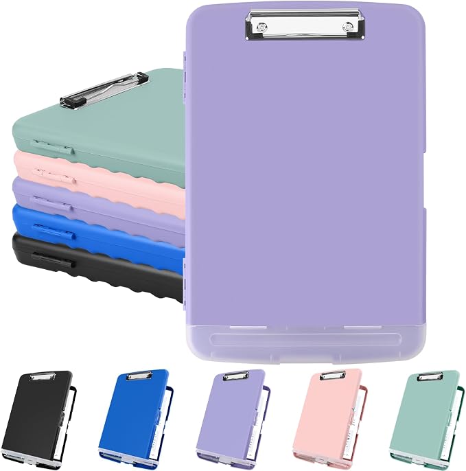 Meiikun Clipboard with Storage, Plastic Clipboards 8.5x11 with Pen Holder by Meiikun