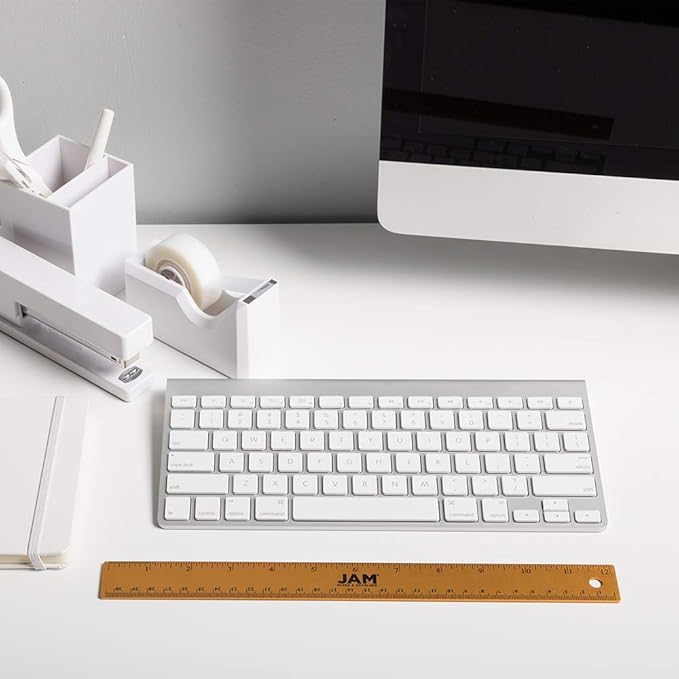 JAM PAPER Strong Aluminum Ruler - 12 Inch - Metal Ruler with Non-Skid Cork Backing - Gold Metallic - Sold Individually-DeskLoop Office