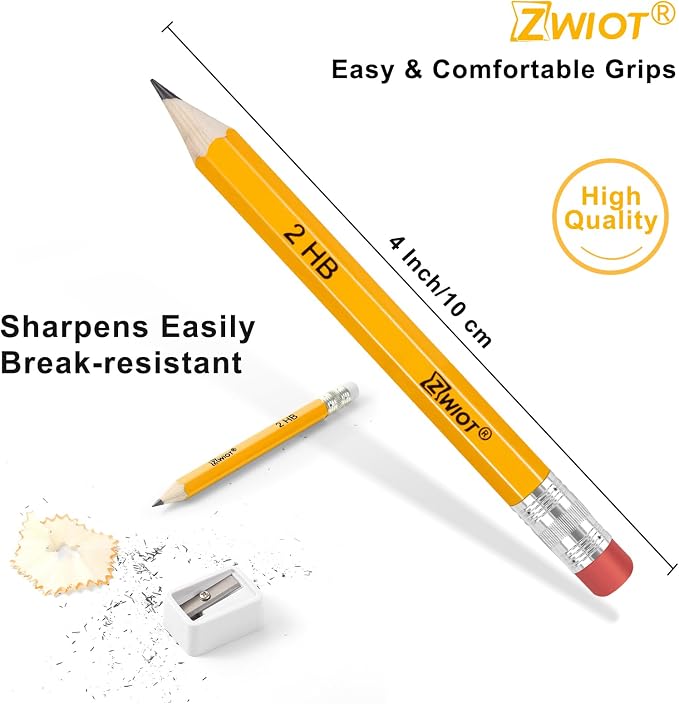 ZWlOT Golf Pencils with Eraser, #2 HB Half, Pre-Sharpened, 120/200/320 Count - Image 2
