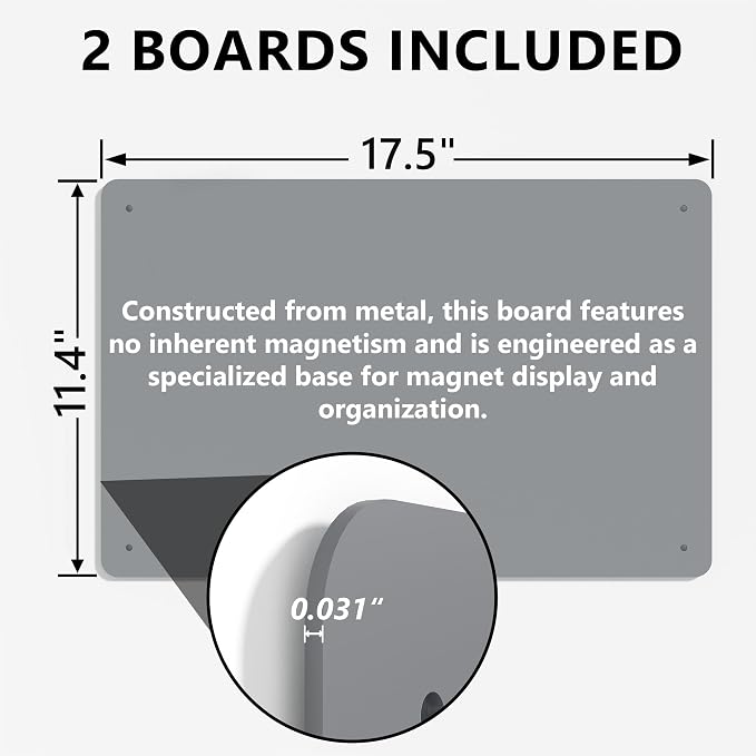 2 Pack Magnetic Board for Wall, 17.5" x 11.4" Magnet Bulletin Memo Board - Image 3
