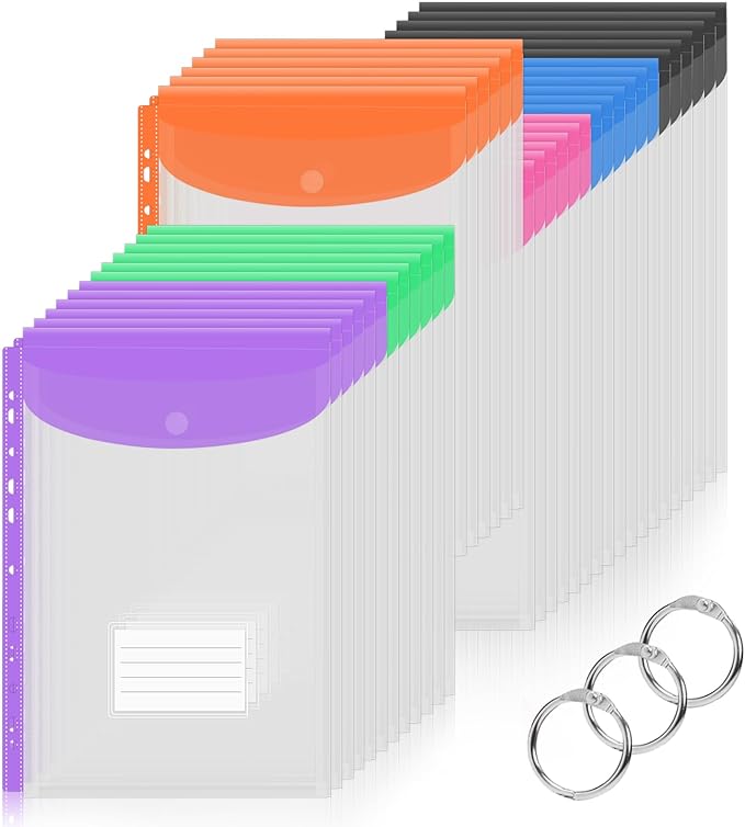 36 Pack Binder Folders with Pockets 11 Holes Expandable Dividers by Surcotto