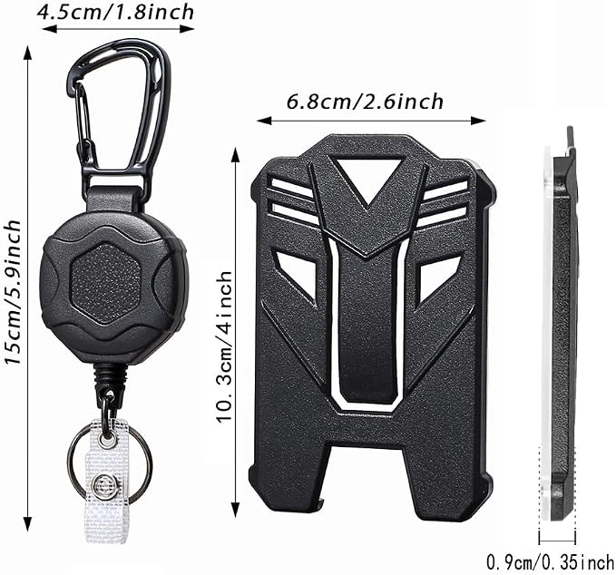 Badge Holder Retractable Clip Heavy Duty Carabiner Badge Reel Keychain - Image 3