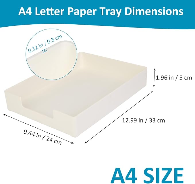 Paper Tray, Desk Tray Organizer, Plastic A4 Letter-Size Printer Paper Holder - Image 2