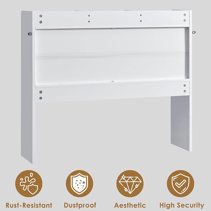 Nromant Desktop Bookshelf, Wooden Desk Storage Hutch - Image 7