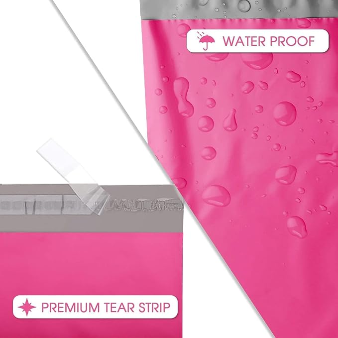 Metronic Poly Mailers 12x15.5 100 Pack Pink, Medium Size Shipping Bags - Image 2