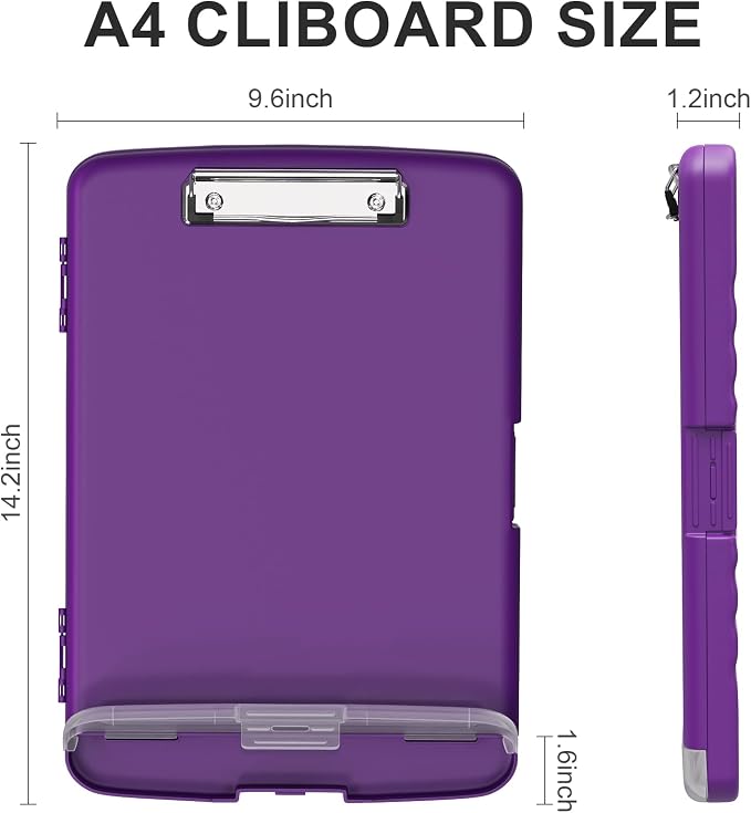 Plastic Clipboard with Storage, 8.5 x 11 Storage Organization Box Side-Opening - Image 2