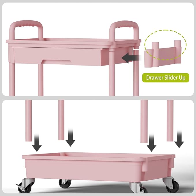 Sorgion 5 Tier Rolling Cart Organizer, Bathroom Cart Organizers - Image 5