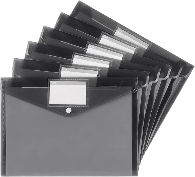 Tamaki 6 Pack Plastic Envelopes, A4 Size by Tamaki