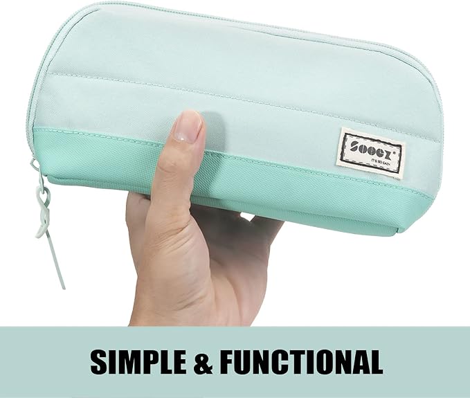 Sooez Wide-Opening Pencil Pen Case, Lightweight & Spacious Pencil Cases Bag - Image 2