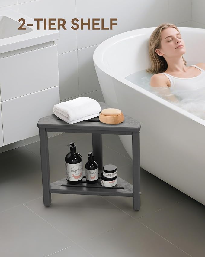 Shower Foot Rest 15in, HDPE Waterproof Shower Stool - Image 6