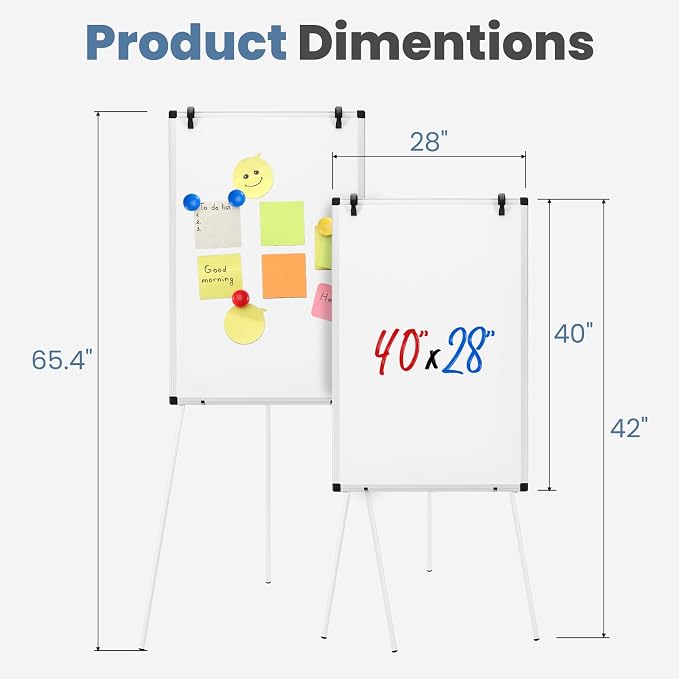 DUMOS 40"x28" Magnetic White Board Easel - Image 2