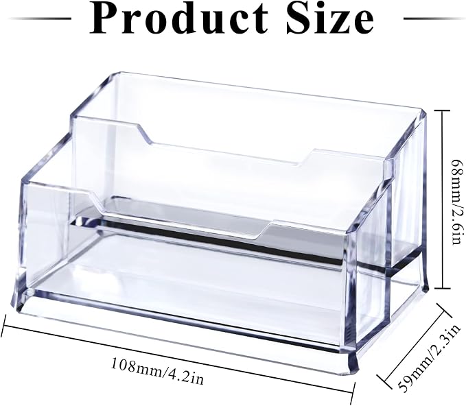 Clear Acrylic Business Card Holder, 2 Tier Premium Acrylic Clear Business Card - Image 2