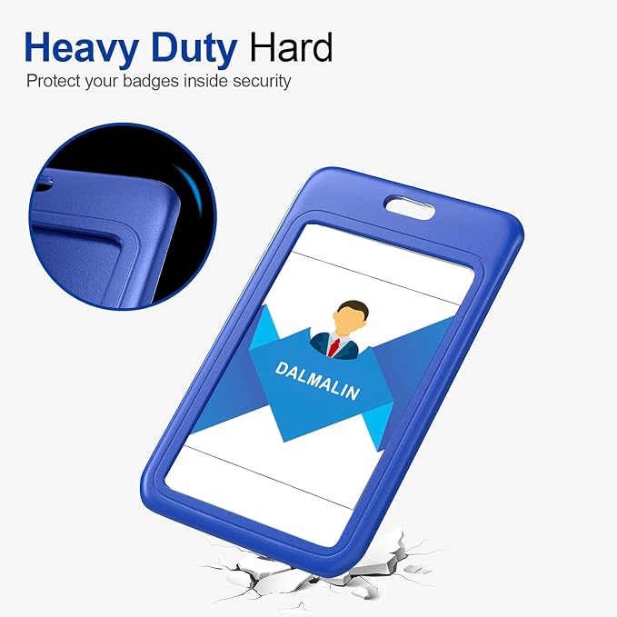 15 Pack Sliding ID Badge Holder Vertical Hard Plastic Card Case Protector Pouch - Image 4