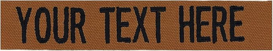 Custom Uniform Name Tapes Solid Colors. Rusty Brown Fabric, 5 Inch Sew on by NORTHERNSAFARI