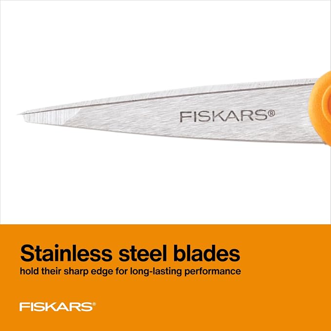 Fiskars Premier No. 5 Micro-Tip Orange-Handled Fabric Scissors, Double Loop - Image 4