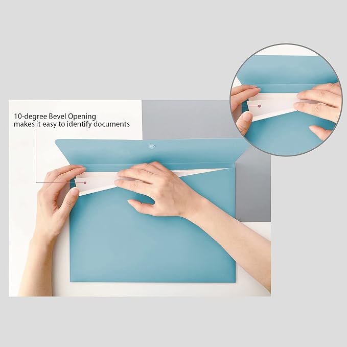 VANRA Poly File Folders Letter Size File Jackets Organizer Plastic Envelope A4 - Image 3