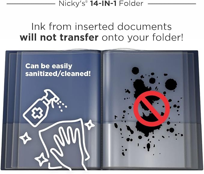 Nicky's® Multi Pocket Organizer, 10 or 14 Page Folder, Waterproof, Patented - Image 6