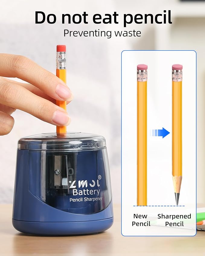 ZMOL Battery Powered Electric Pencil Sharpener, Small Battery Operated Colored - Image 4