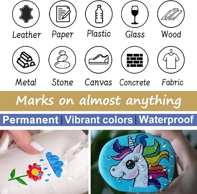 Overseas Metallic Silver Paint Marker Pens - Image 6