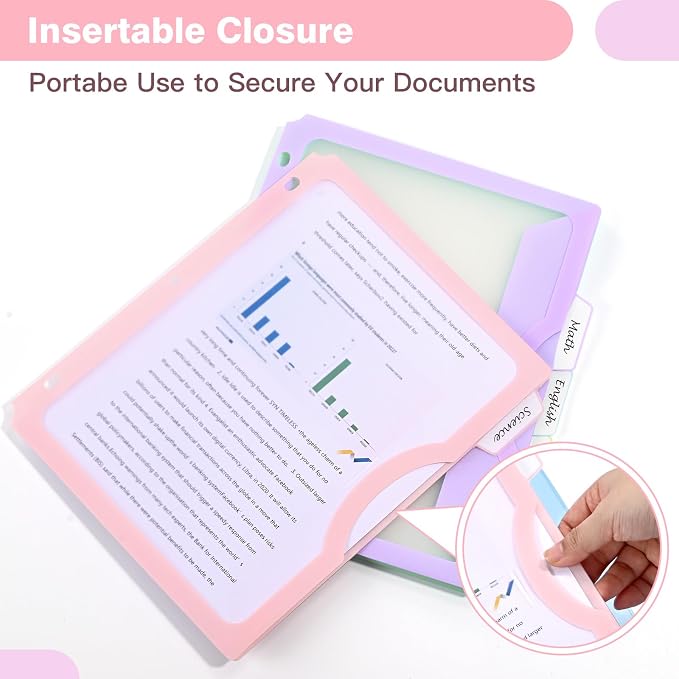 15 Counts Dividers with One Full Pocket, 5-Tab Binder Dividers - Image 5