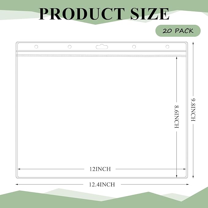 Sinload 20 Pcs Heavy Duty Sheet Protector 8.5 x 11 Inch Job Ticket Holder - Image 2
