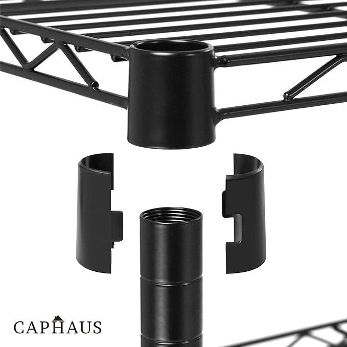 CAPHAUS 4-Tier Commercial Grade Heavy Duty Adjustable Height Wire Shelving - Image 5