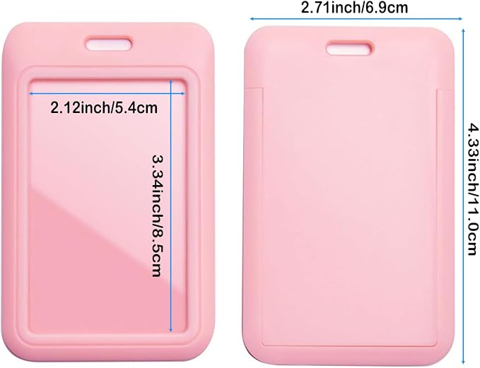 15 Pack Sliding ID Badge Holder Vertical Hard Plastic Card Case Protector Pouch - Image 3
