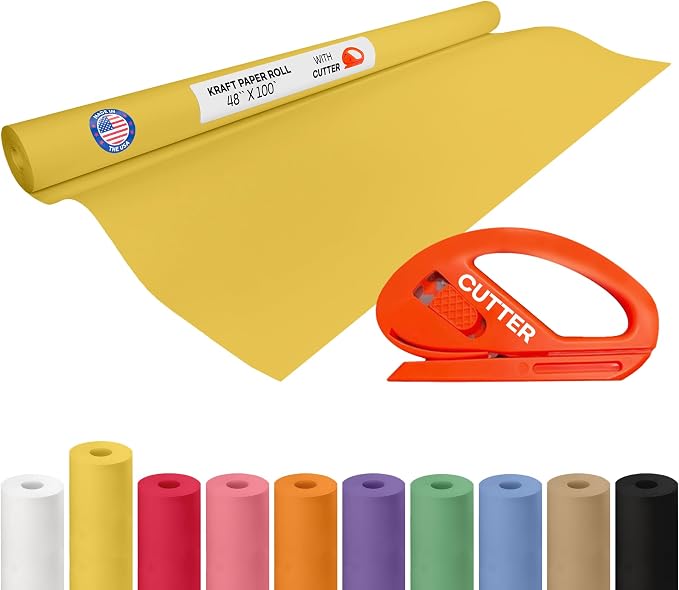 Yellow Kraft Paper Roll 48" x 1200" by IDLPackaging