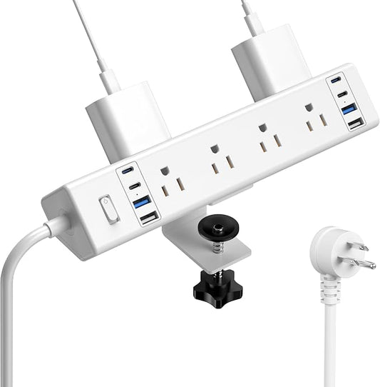 40W Fast Charging Station, Desk Clamp Power Strip 20W USB C, 8 Outlets by Jgstkcity