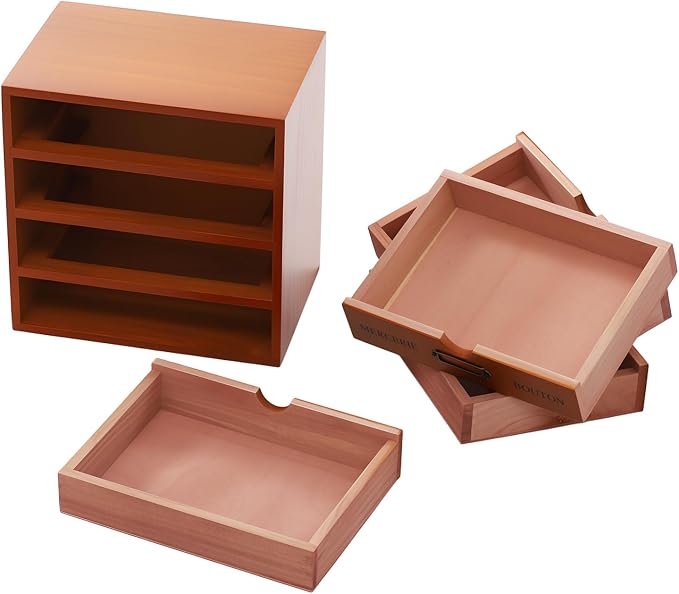 4-Tier Desktop Storage Cabinet, Antique Desktop Organizer Desktop Storage Box - Image 9
