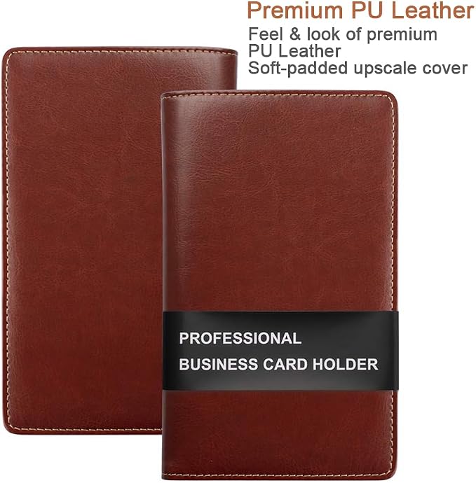 Sooez Leather Professional Business Card Book Holder Organizer, 240 Capacity - Image 2
