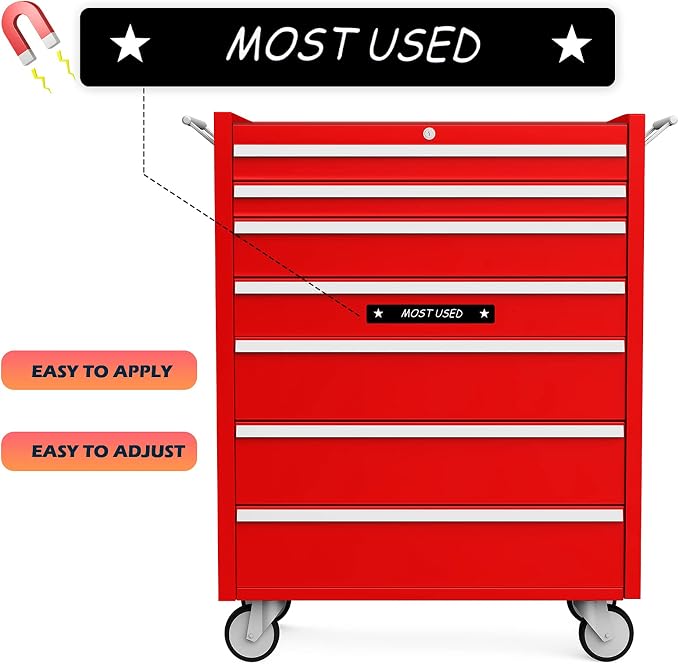 Tenare Magnetic Tool Box Labels, 4.5 x 0.75 Inch Organizer Magnets - Image 6