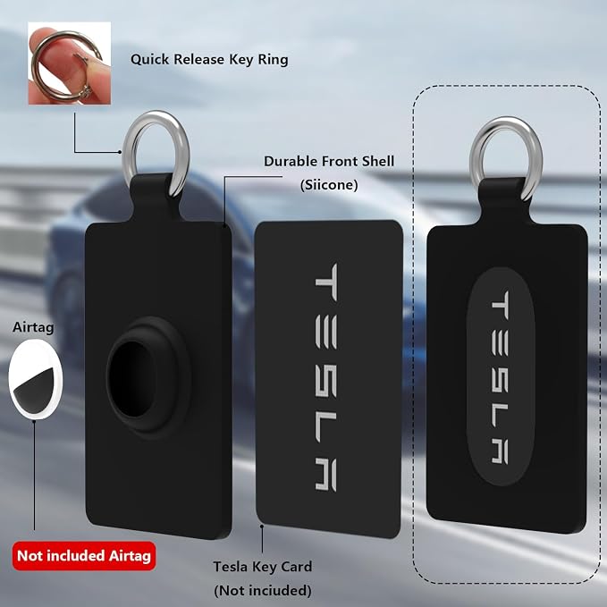 Tesla Key Card Holder with AirTag Slot, AirTag Card Key Holder - Image 2