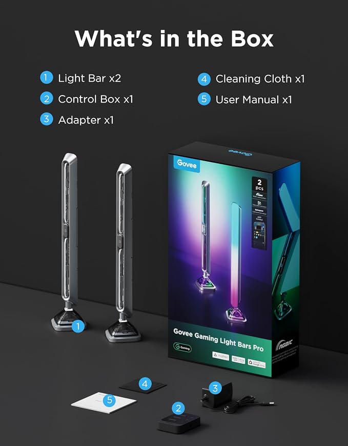 Govee Gaming Light Bars Pro, 16-Inch Smart RGBIC Wi-Fi LED Game Lights | - Image 9