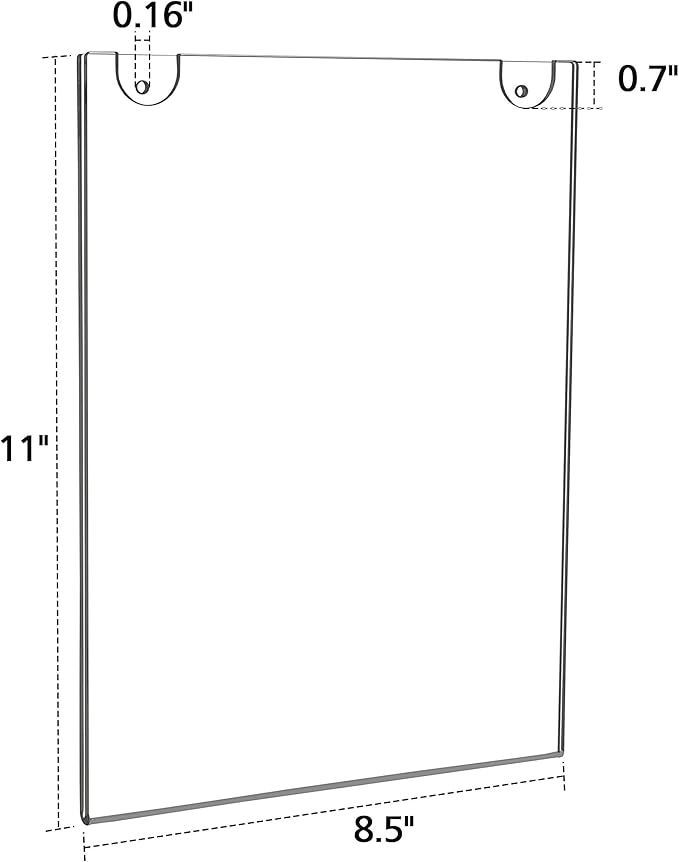 NIUBEE 10 Pack Acrylic Sign Holder 8.5 x 11 inches Clear Wall Mount Frame Bonus - Image 3