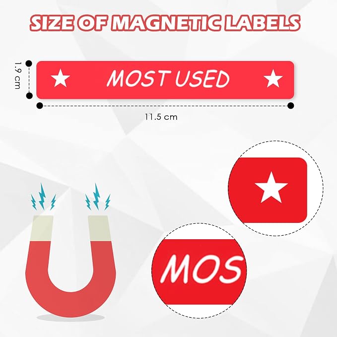 Tenare Magnetic Tool Box Labels, 4.5 x 0.75 Inch Organizer Magnets - Image 2