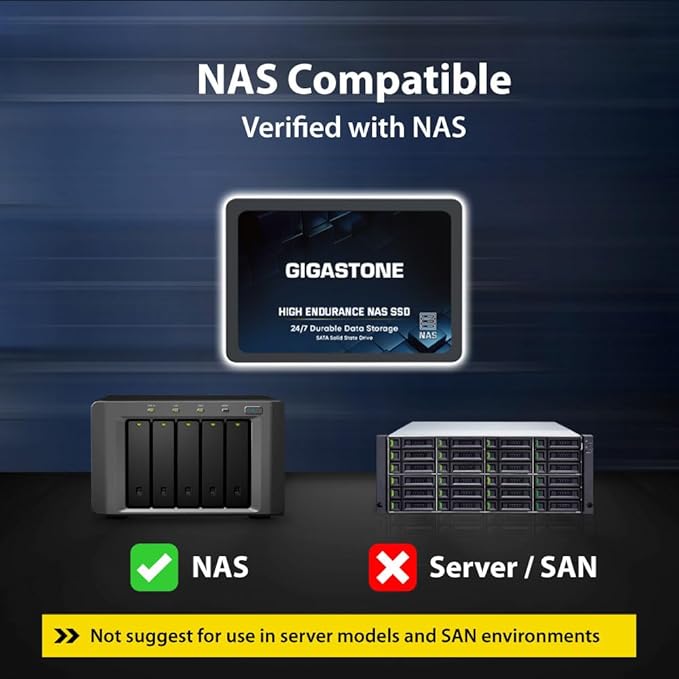 Gigastone 1TB NAS SSD Drive (2-Pack) 24/7 Durable TLC High Endurance RAID Data Storage Network Attached Storage 2.5" SATA Internal Solid State Hard Drives-DeskLoop Office