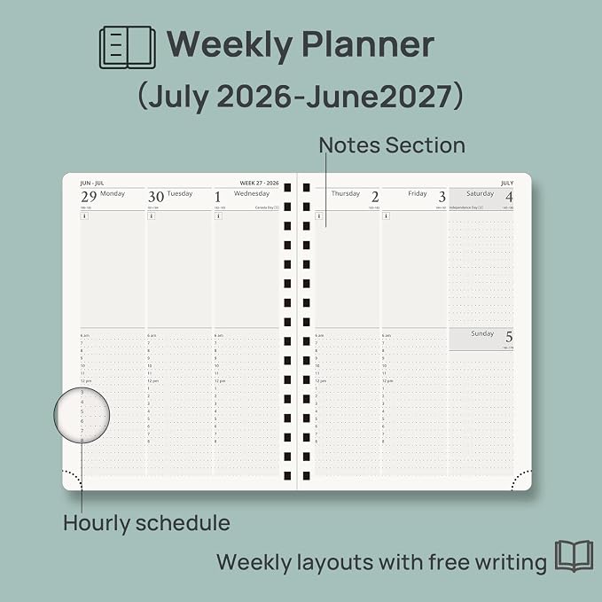 POPRUN 2026-2027 Academic Year Weekly and Monthly Planner Calendar, Jul 2026 - Image 5