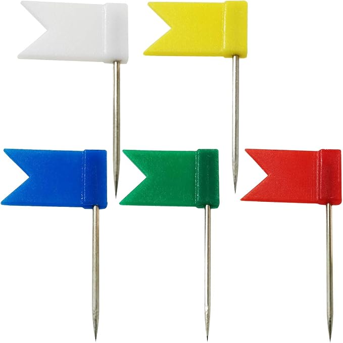 60 Pieces Multi-Color Flag Travel Map Push Pins - Image 2