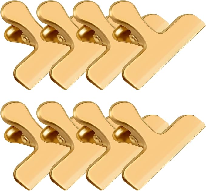 8 Pack 3 Inch Wide Stainless Steel Chip Clips Food Bag Clips Heavy Duty Food by FINDMAG