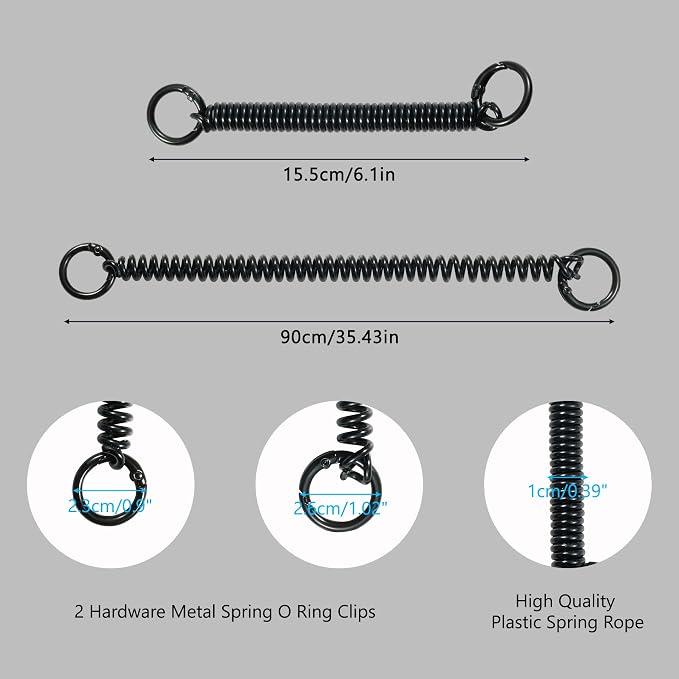 ID Card Badge Holder Key Chain Plastic Spring Rope - Image 4