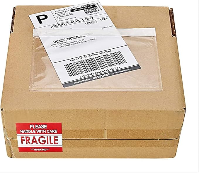 LabelMore 7.5" x 5.5" Clear Plastic Adhesive Packing List Mailing Shipping - Image 6