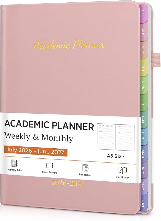 Academic Planner 2026-2027, Weekly and Monthly Academic Year Calendar Planner by Homlive