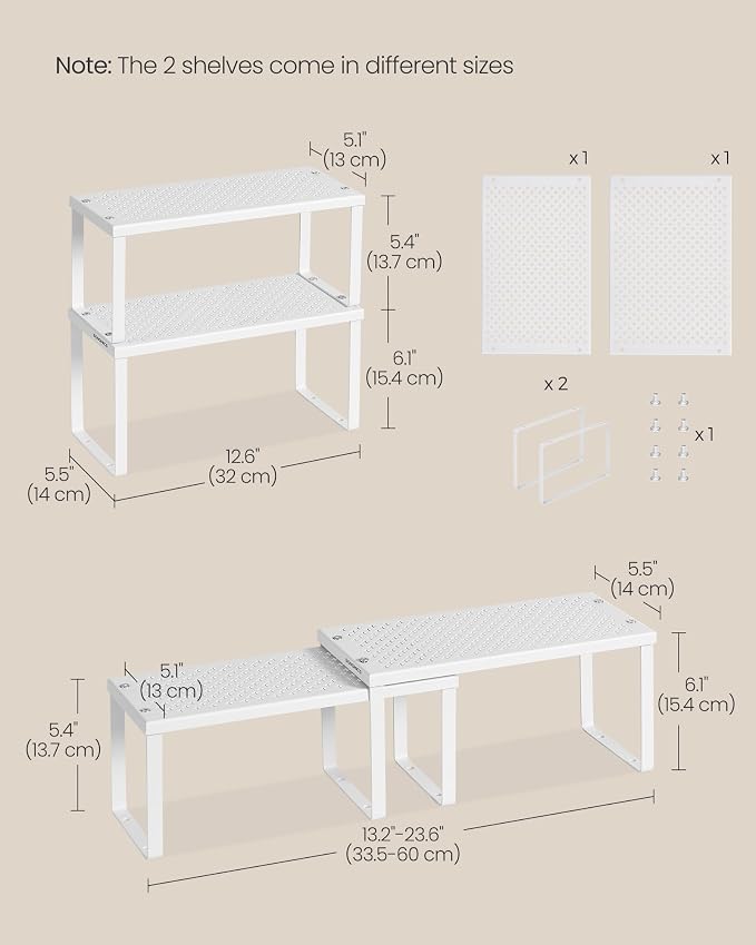 SONGMICS Spice Racks, Countertop Organizers, Shelf Risers, Expandable - Image 6